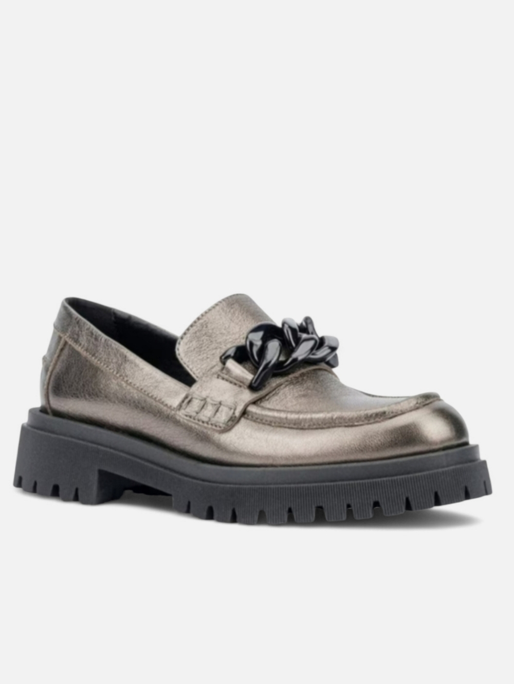 AQUALTILIA Weatherproof Chain Chunky Lugged Platform Loafer Rain Snow Italy 8.5